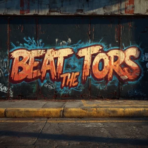 Generated a realistic image of a black wall with graffiti art th...