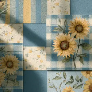 flat printable background paper, soft farmhouse patchwork design...