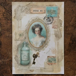Print-ready junk journal page, A4 portrait full-bleed (≈2480×350...