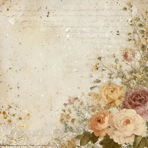 Romantic vintage scrapbook background paper, neutral ivory parch...