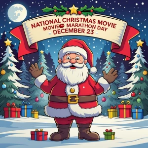 Banner states, 
“National Christmas Movie
Marathon Day
December...