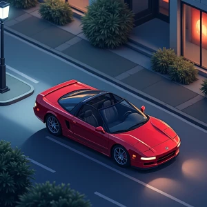 Generate a detailed and realistic isometric view image of a 1999...
