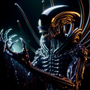 Fan art of a alien resembles taylor swiftt, transforming into a...