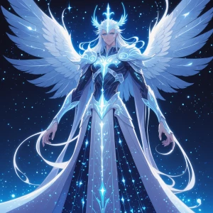 In the ethereal realm of an anime universe, a celestial being kn...