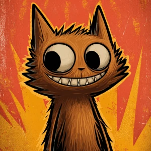 Stylized character  portrait of a humanoid cat mischievous desig...