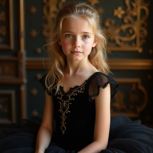 Generate a high-resolution image of a serene 12-year-old balleri...