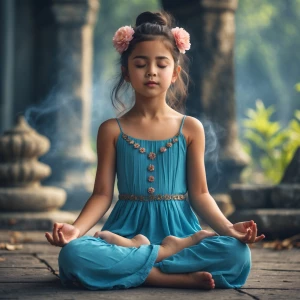 Girl dress meditate reset