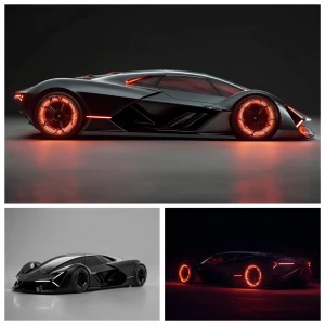 Generate an image of a futuristic vehicle with a stunning design...