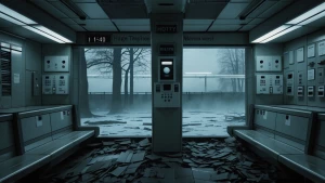Huge telephone station. Past and Future are united. Март. Inside...