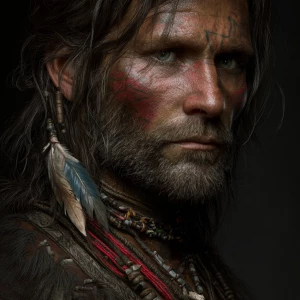 Create a photorealistic image of a character inspired by Aragorn...
