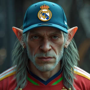 A HYPERREALISTIC IMAGE OF SMÉAGOL (Gollum) WITH A REAL MADRID CA...