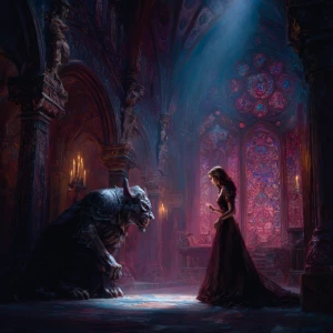 A dark romantic style artwork, depicting 'Gothic Power & Devotio...