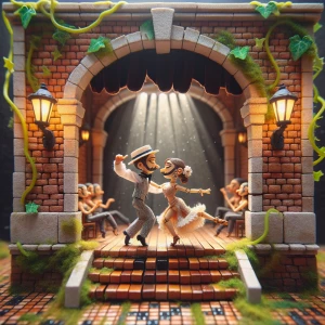 due marionette che ballano la bachata sensual, su piccolo teatri...