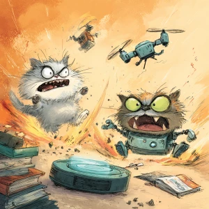 2. **Title: Cats vs. Robots**: Dive into a world where Fluffy, t...