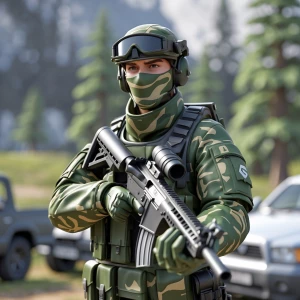 2d over here shooter,greeen camo, weapon, vehicles