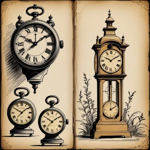 Timepiece Sketches – Left Margin
hand-drawn sketches of Victoria...