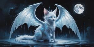 A spectral moonlit Luna pet with translucent wings and a shimmer...