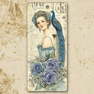 Print-ready shabby-chic tag, ~3×7 in, 300 DPI, sRGB, 3 mm bleed,...