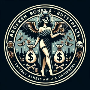 Illustrate a captivating goddess-demoness avatar or mascot style...