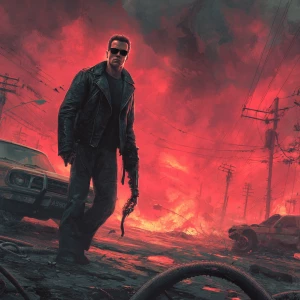 T-800 venom, apocalyptic 1990's background