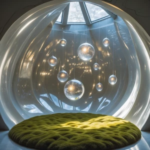 Create an immersive description of a luxurious Crystal Orb Medit...