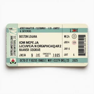 Generate a satirical image of a digital airline ticket for a fli...