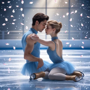 “Romance sports book cover inspired by Icebreaker. A pair of you...