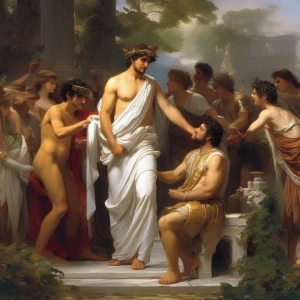 Young slave antinous Meeting Hadrian at the First time