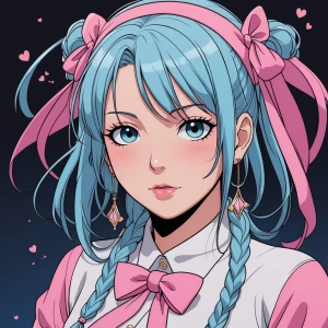 I want a anime picture of Hatsune Miku in blushing at me