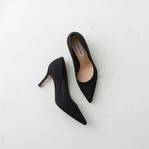 Create a minimalist flat lay composition with a pair of classic...