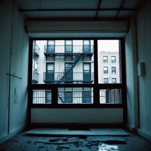 a photograph of the modern white industrial room in Bronx, taken...