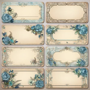 Print-ready shabby-chic label set; A4 & US Letter, 300 DPI, sRGB...