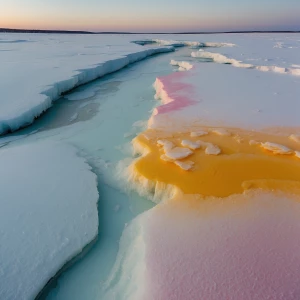 Create a surreal photo of nature in northern Sweden with these c...