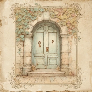 Print-ready junk journal page, A4 portrait full-bleed (≈2480×350...