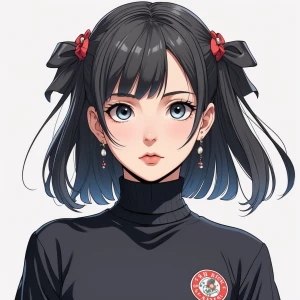 Anime girl wearing turtleneck Black proptop