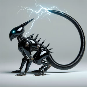 A pikachu fully realized as a Xenomorph creature, H.R. Giger bio...
