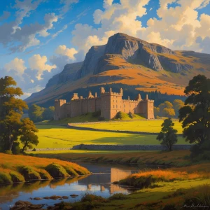 Carbisdale Castle,Scotland 
 Edward Hughes painting ,мрачно,готи...