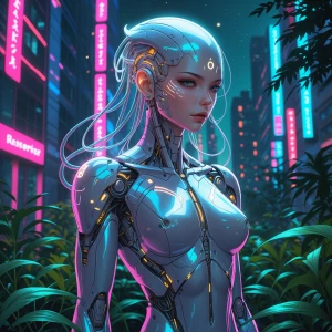 Within the vibrant world of a digital anime, a luminescent solar...