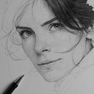 Create a close-up portrait of Sandra Bullock inspired by the ico...