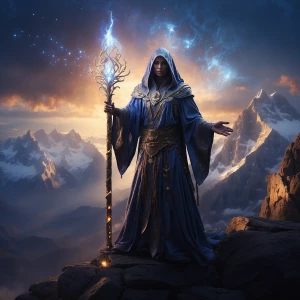 In the ethereal realm of a virtual world, a celestial mage of un...