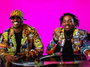 Please create an image of an urban-themed music/entertainment ne...