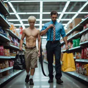 In the fluorescent-lit aisle of the store, Marcus gripped the le...