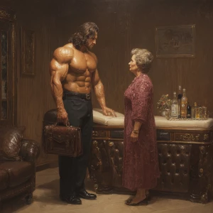 Hyperrealism,oil painting, a muscular Russian man in his beach h...