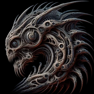 🚰transforming into a Xenomorph hybrid, H.R. Giger biomechanical...