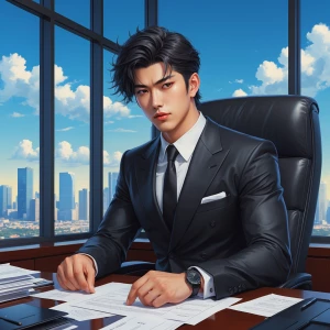 Create a hyper-realistic digital illustration of a a handsome Ja...