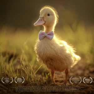 Prompt:
“A tiny baby call duck named Jazz, wearing a cute pastel...