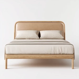 Photorealistic premium furniture product shot of a Scandinavian-...