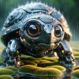 A cute but eerie biological specimen, small grey tortoise with l...