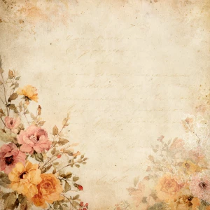 Romantic vintage scrapbook background landscape paper, warm crea...