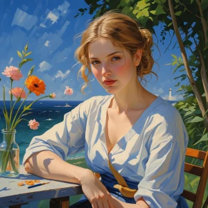 make me a painting based on the art of impressionism that isn't...